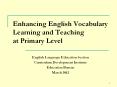 Enhancing English Vocabulary Learning and Teaching at Primary Level PowerPoint PPT Presentation