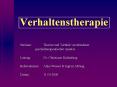 Verhaltenstherapie PowerPoint PPT Presentation