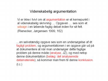 Videnskabelig argumentation