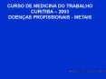 CURSO DE MEDICINA DO TRABALHO PowerPoint PPT Presentation