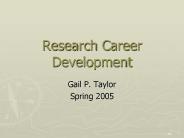 Research Career Development