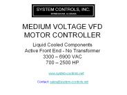 MEDIUM VOLTAGE VFD MOTOR CONTROLLER