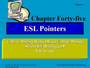 ESL Pointers