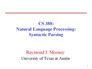 CS 388: Natural Language Processing: Syntactic Parsing