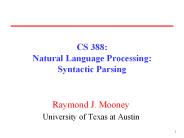 CS 388: Natural Language Processing: Syntactic Parsing PowerPoint PPT Presentation