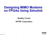 Designing MIMO Modems on FPGAs Using Simulink