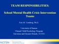 TEAM RESPONSIBILITIES: School Mental Health Crisis Intervention Teams PowerPoint PPT Presentation