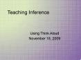 Teaching Inference PowerPoint PPT Presentation