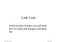 Link Lists PowerPoint PPT Presentation
