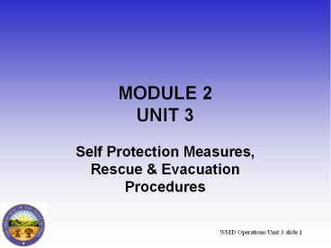 WMD Operations Unit 3 slide 1