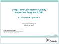 Long-Term Care Homes Quality Inspection Program (LQIP) ~ Overview PowerPoint PPT Presentation