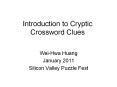 Introduction to Cryptic Crossword Clues PowerPoint PPT Presentation