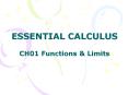 ESSENTIAL CALCULUS CH01 Functions PowerPoint PPT Presentation