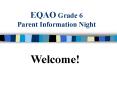 EQAO Grade 6 Parent Information Night PowerPoint PPT Presentation