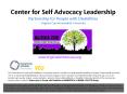 Center for Self Advocacy Leadership Partnership for People with Disabilities Virginia Commonwealth University PowerPoint PPT Presentation
