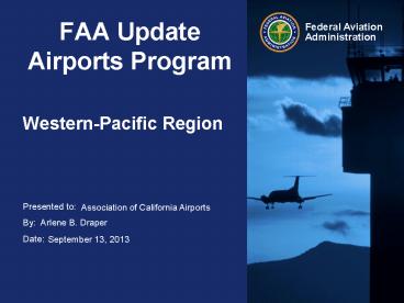 FAA Update Airports Program