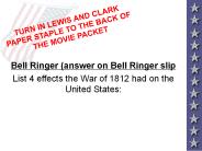 Bell Ringer (answer on Bell Ringer slip