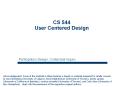 CS 544 User Centered Design PowerPoint PPT Presentation