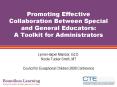 Promoting Effective Collaboration Between Special and General Educators:  A Toolkit for Administrators PowerPoint PPT Presentation