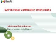 SAP IS Retail Certification Online Idaho