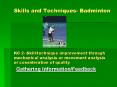 Skills and Techniques- Badminton    KC 2- Skill/technique improvement through mechanical analysis or movement analysis or consideration of quality PowerPoint PPT Presentation