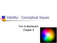 Validity: Conceptual Issues