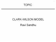 CLARK-WILSON MODEL