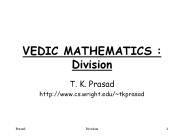 VEDIC MATHEMATICS : Division
