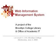 Web Information Management System