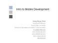 Intro to Mobile Development PowerPoint PPT Presentation