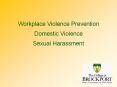 Workplace Violence Prevention Domestic Violence Sexual Harassment PowerPoint PPT Presentation