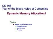 Dynamic Memory Allocation I