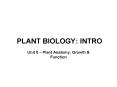 PLANT BIOLOGY: INTRO PowerPoint PPT Presentation