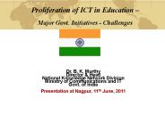 Proliferation of ICT in Education 