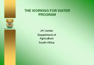 THE WORKING FOR WATER PROGRAM