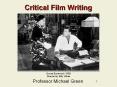 Critical Film Writing PowerPoint PPT Presentation