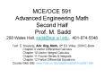 MCE/OCE 591 Advanced Engineering Math Second Half Prof. M. Sadd 208 Wales Hall, sadd@egr.uri.edu, 401-874-5548 PowerPoint PPT Presentation