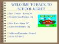WELCOME TO BACK TO SCHOOL NIGHT! PowerPoint PPT Presentation