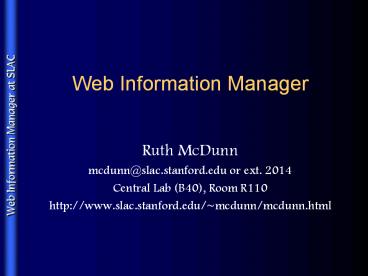 Web Information Manager