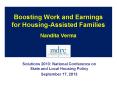 Boosting Work and Earnings for Housing-Assisted Families Nandita Verma PowerPoint PPT Presentation