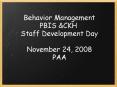 Behavior Management PBIS PowerPoint PPT Presentation
