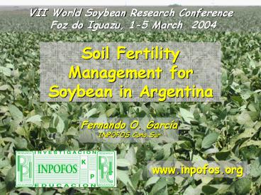 Soja : Fertilizacion Fosfatada