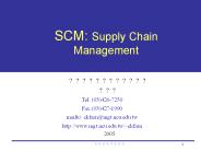 SCM: Supply Chain Management