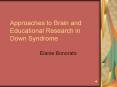 Approaches to Brain and Educational Research in Down Syndrome PowerPoint PPT Presentation