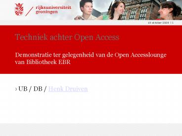 Techniek achter Open Access
