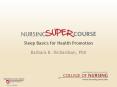 Sleep Basics for Health Promotion PowerPoint PPT Presentation
