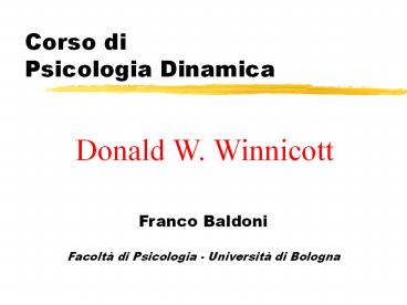 Corso di Psicologia Dinamica