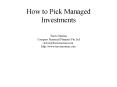 How to Pick Managed Investments PowerPoint PPT Presentation
