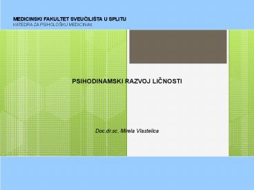 MEDICINSKI FAKULTET SVEUCILI