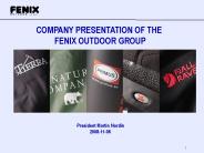 COMPANY PRESENTATION OF THE